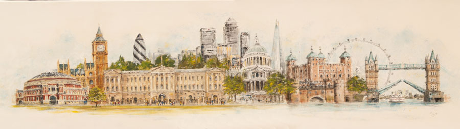 Large London vista in Acrylic